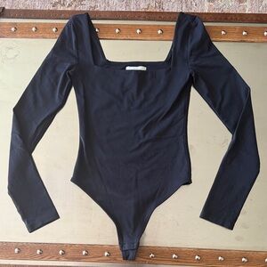 Aritzia Black Long Sleeve Bodysuit